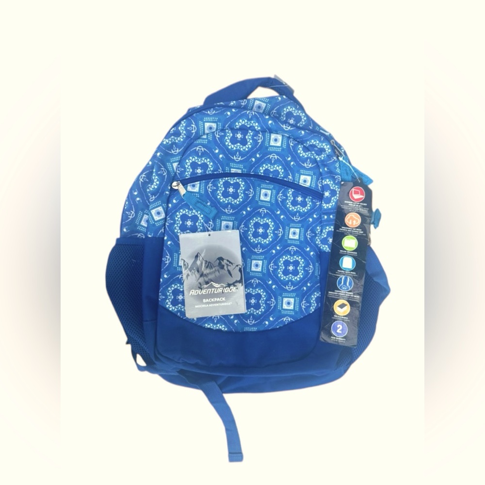 Adventuridge blue paisley backpack NWT